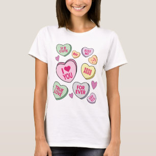 Candy Hearts Valentines Day Conversation Hearts T-Shirt