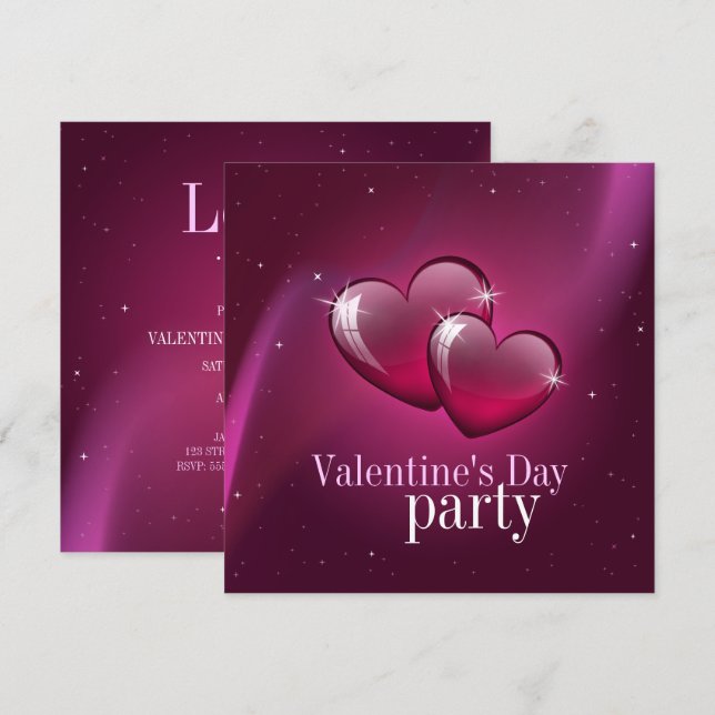 Candy Hearts Valentine's Day Party Invitation (Front/Back)