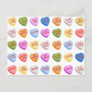Candy Hearts Valentine's Day Postcard