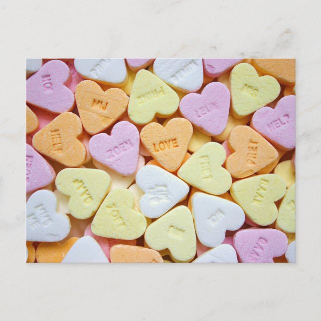 Candy Hearts Valentine's Day Postcard (Front)