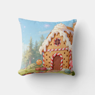 Candy House Throw Pillow