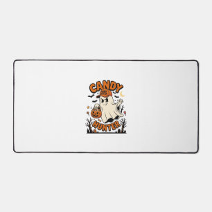 Candy Hunter Halloween Ghost Pumpkin Bucket_1 Desk Mat