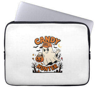 Candy Hunter Halloween Ghost Pumpkin Bucket_1 Laptop Sleeve