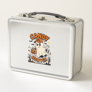 Candy Hunter Halloween Ghost Pumpkin Bucket_1 Metal Lunch Box