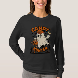 Candy Hunter Halloween Ghost Pumpkin Bucket_1 T-Shirt