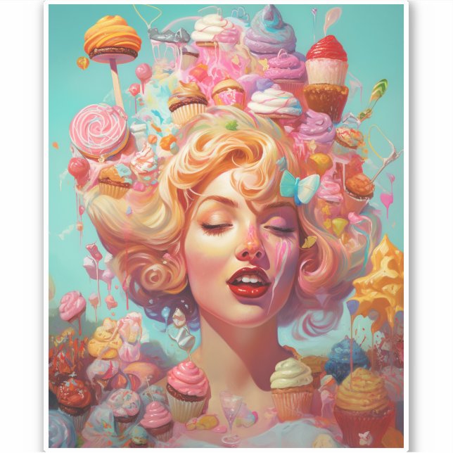 Candy Ice Cream Girl Surreal Fantasy Art (Front)
