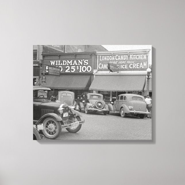 Candy & Ice Cream Shop, 1938 Canvas Print (Front)