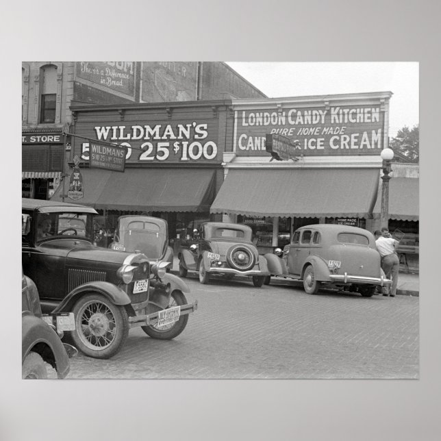 Candy & Ice Cream Shop, 1938. Vintage Photo Poster (Front)