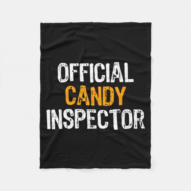 Candy Inspector Halloween Funny Fleece Blanket (Front)