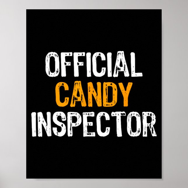 Candy Inspector Halloween Funny Poster (Front)
