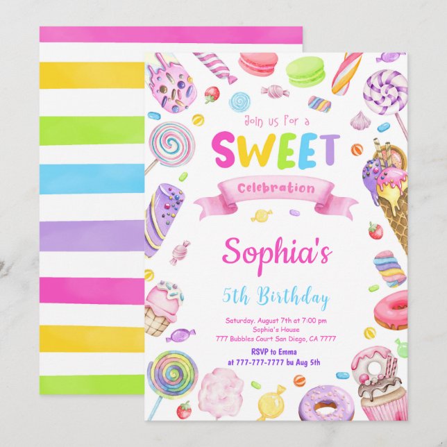 Candy Invitation (Front/Back)