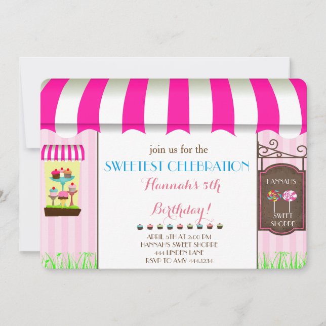 Candy Land Birthday Party Invitation (Front)