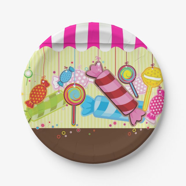 Candy land Birthday Party paper plates (Front)