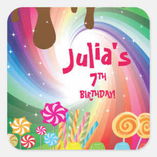 candy land birthday stickers