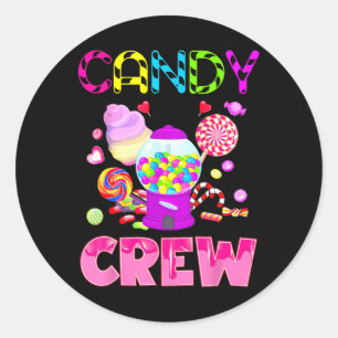 Candy Land Candy Crew Decorations Sweetie Candy Sq Classic Round Sticker