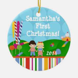 Candy Land Lolly Pop Personalised Name Ornament