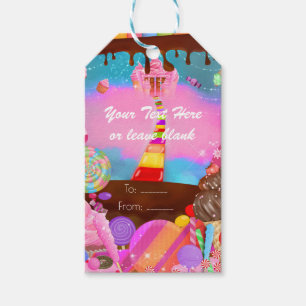 Candy Land Party Fantasy Birthday Custom Favour Gift Tags
