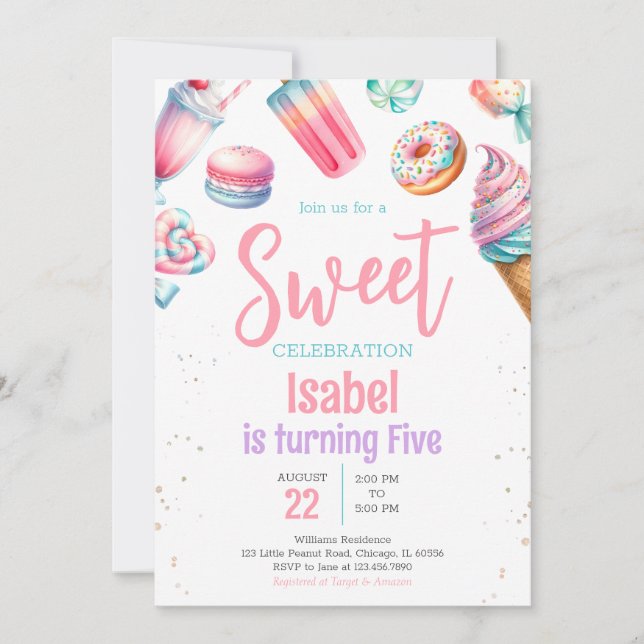Candy Land Sweet Birthday Invitation (Front)