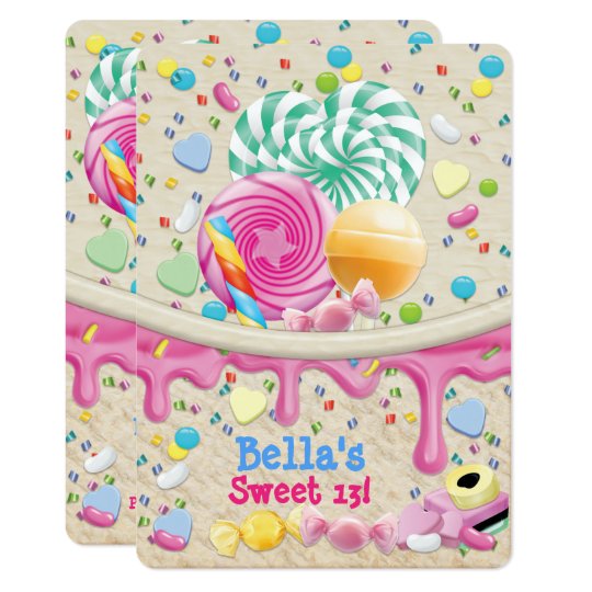 Candy Land Sweetie Birthday Party Invitation