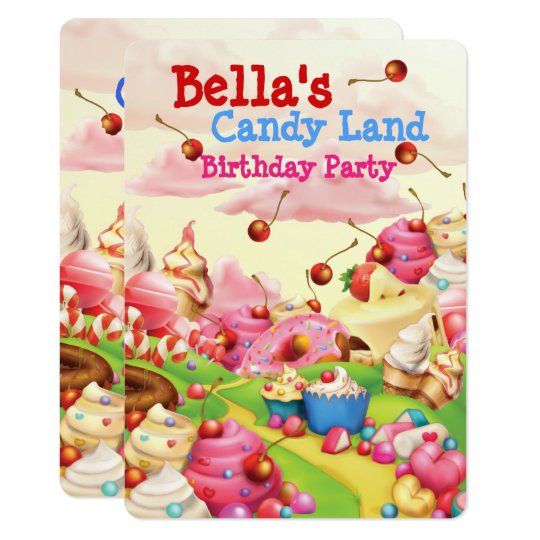 Candy Land Sweetie Birthday Party Invitation