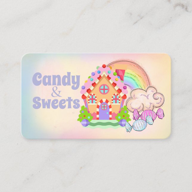 Candy Land Sweets and Treats Candy Shop Business Card (Front)
