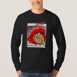 Candy Lips Lollipop Men Women Hip Hop Idea T-Shirt
