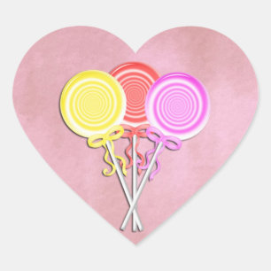 Candy Lollipop Heart Stickers