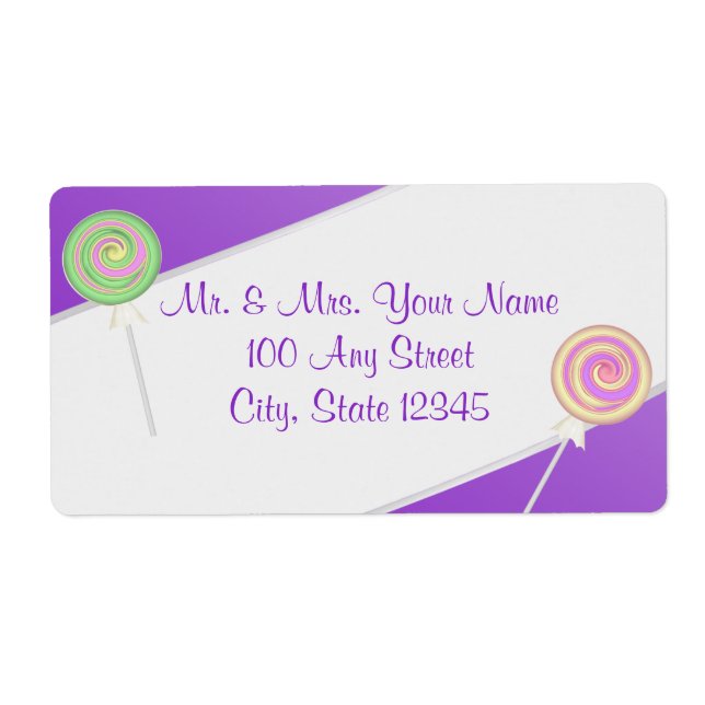 Candy Lollipop Purple Address (Front)