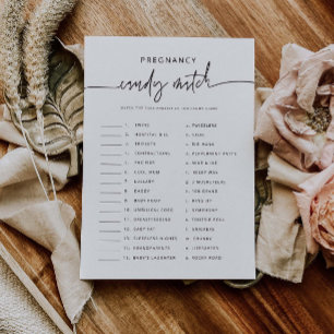 Candy Match Party Game Baby Shower Activity Card