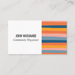 Candy Minimalist Stripes Handmade Business Card