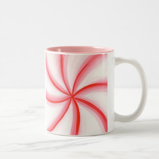 Candy Mint Swirl Red Pink White Holiday Mugs (Right)