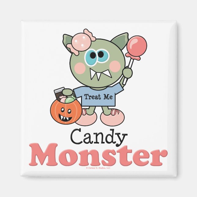 Candy Monster Halloween Magnet (Front)