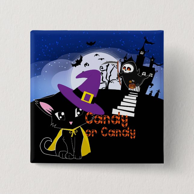 Candy or Candy 15 Cm Square Badge (Front)