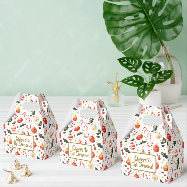 Candy & Ornaments Bright Christmas Pattern Favour Box (Multiple)