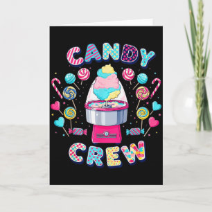 Candy Party Crew Costume Women Kids Party Card