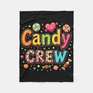 Candy Party Crew Lover Cute Halloween Trick Or Tre Fleece Blanket