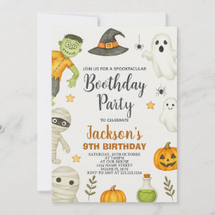 Candy Party Kids Halloween Birthday Invitation