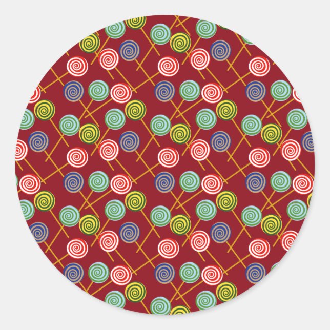 Candy pattern | Lollies pattern | lollipop 10 Classic Round Sticker (Front)