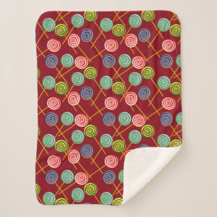 Candy pattern   Lollies pattern   lollipop 10 Sherpa Blanket