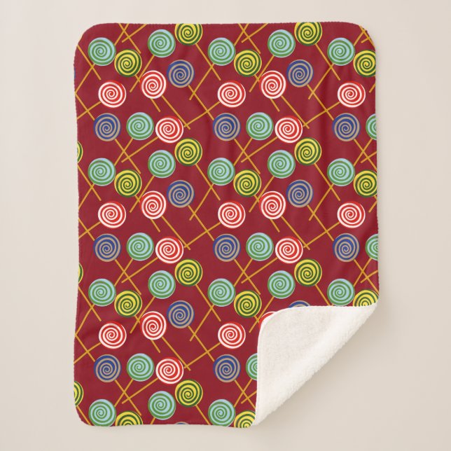Candy pattern | Lollies pattern | lollipop 10 Sherpa Blanket (Front)