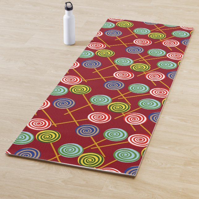 Candy pattern | Lollies pattern | lollipop 10 Yoga Mat (In Situ)