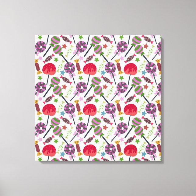 Candy pattern | Lollies pattern | lollipop 11 Canvas Print (Front)