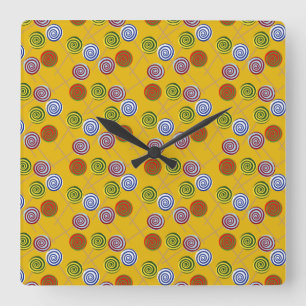 Candy pattern Lollies pattern lollipop 15 Square Wall Clock