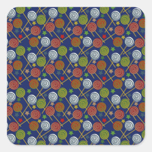 Candy pattern   Lollies pattern   lollipop 17 Square Sticker