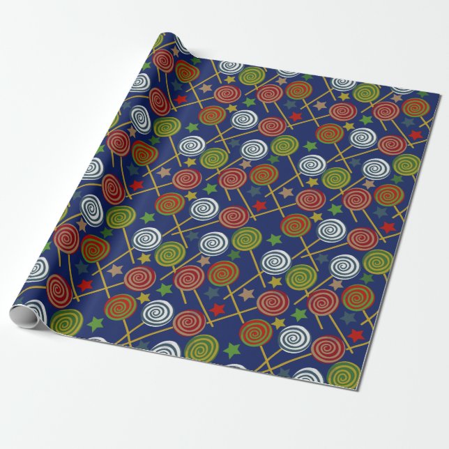 Candy pattern | Lollies pattern | lollipop 17 Wrapping Paper (Unrolled)