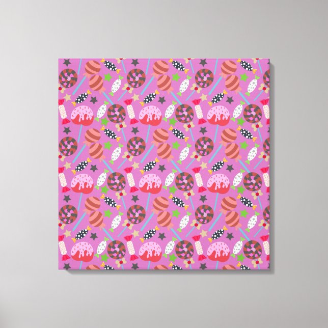 Candy pattern | Lollies pattern | lollipop 19 Canvas Print (Front)