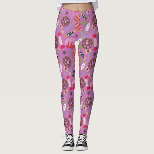 Candy pattern | Lollies pattern | lollipop 19 Leggings (Front)