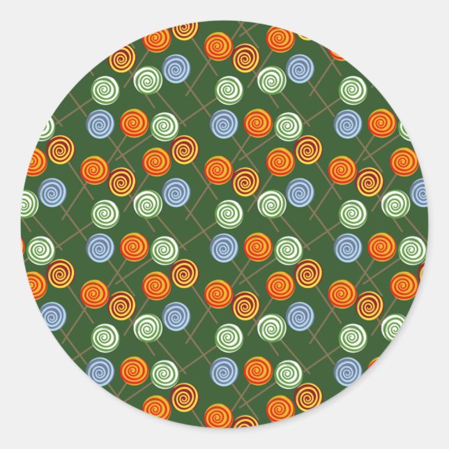 Candy pattern | Lollies pattern | lollipop 22 Classic Round Sticker (Front)