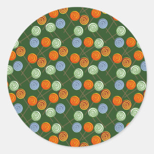 Candy pattern Lollies pattern lollipop 22 Classic Round Sticker