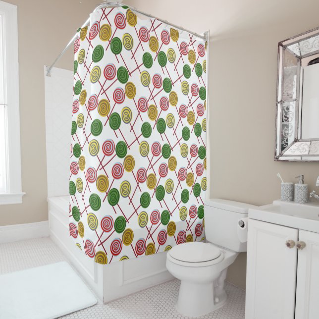 Candy pattern | Lollies pattern | lollipop 24 Shower Curtain (In Situ)